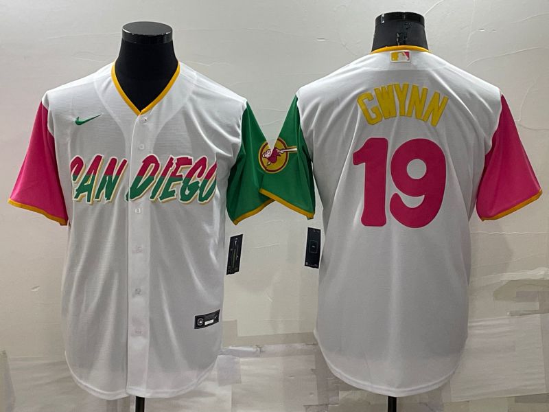 Men San Diego Padres #19 Gwynn White City Edition Game Nike 2022 MLB Jersey